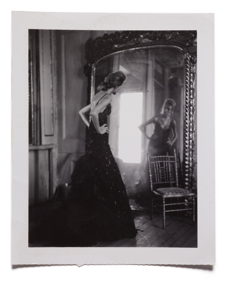 polaroid, fine art, black and white photo, Anja Rubik, gallery wall